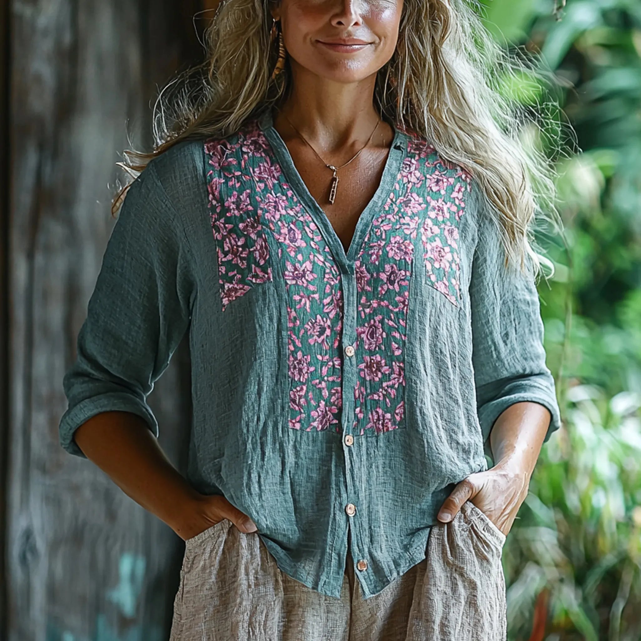 Women's Linen Bohemian Casual Shirt