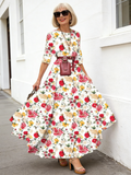 Bohemian Long Dress Printed Pendulum Temperament Chiffon Floral Slim Dress