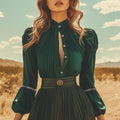 Women's Elegant Retro Satin Diamond Decoration Shirt