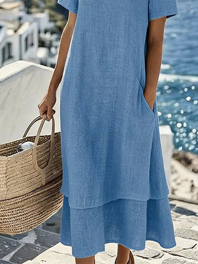 Women'S Casual Round-Neck Vacation Dress