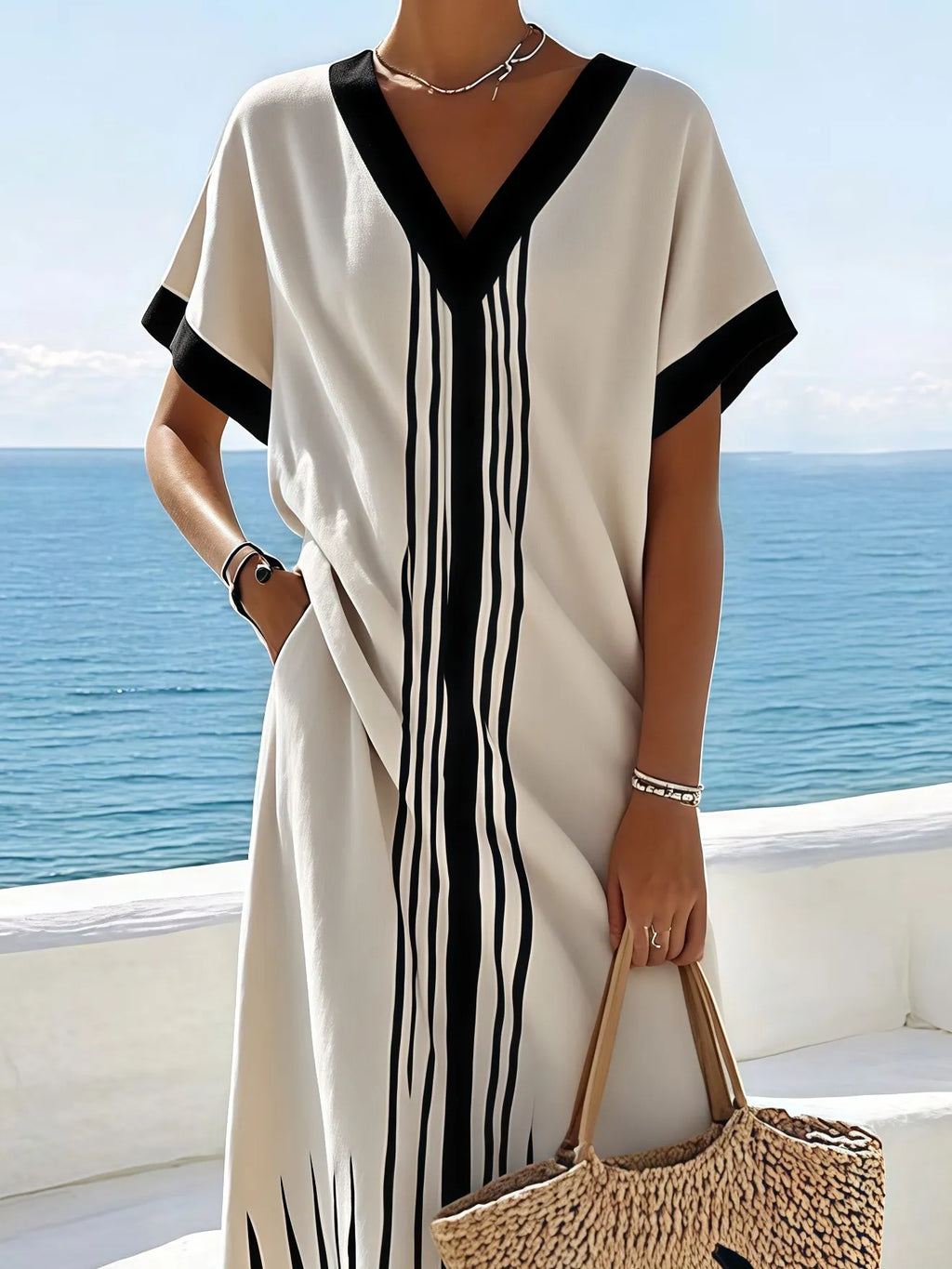 Women's Summer Style Striped Short-Sleeved Dress