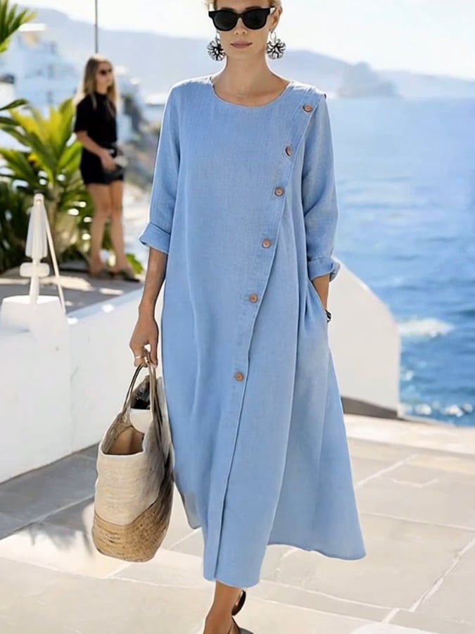 Women'S Casual Solid Color  Dress