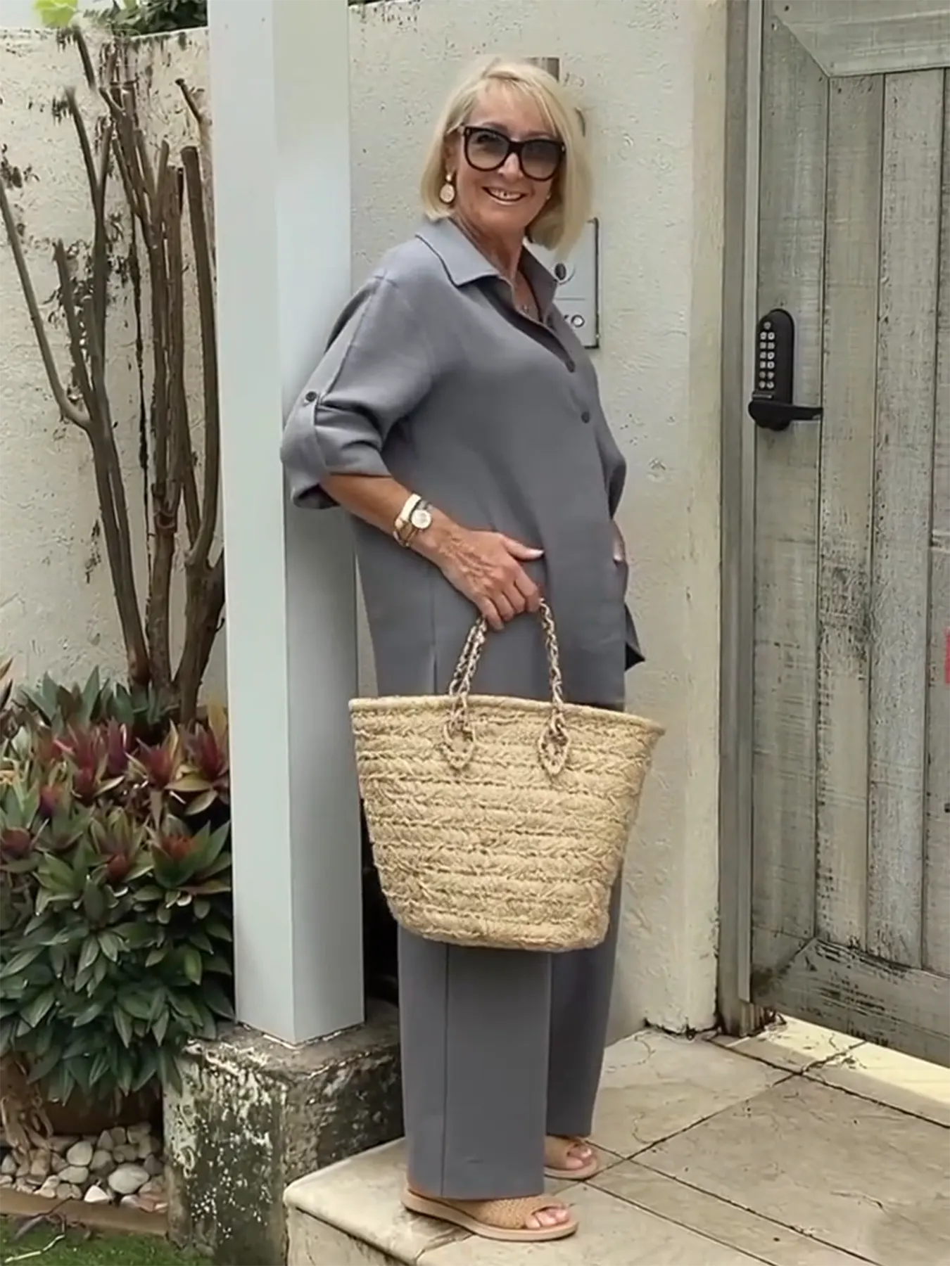 Cotton and Linen Two-piece Button Style Casual and Soft