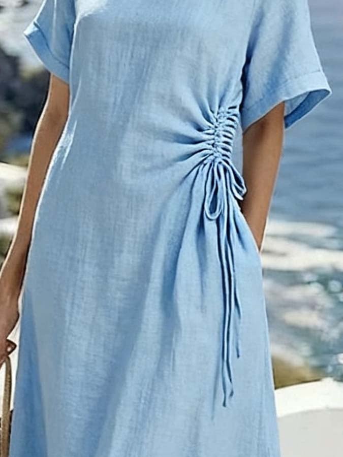 Women'S Casual Loose Pleated Dress