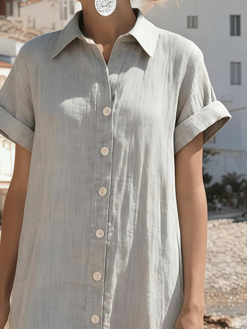 Women's Short-Sleeved Collared Dress