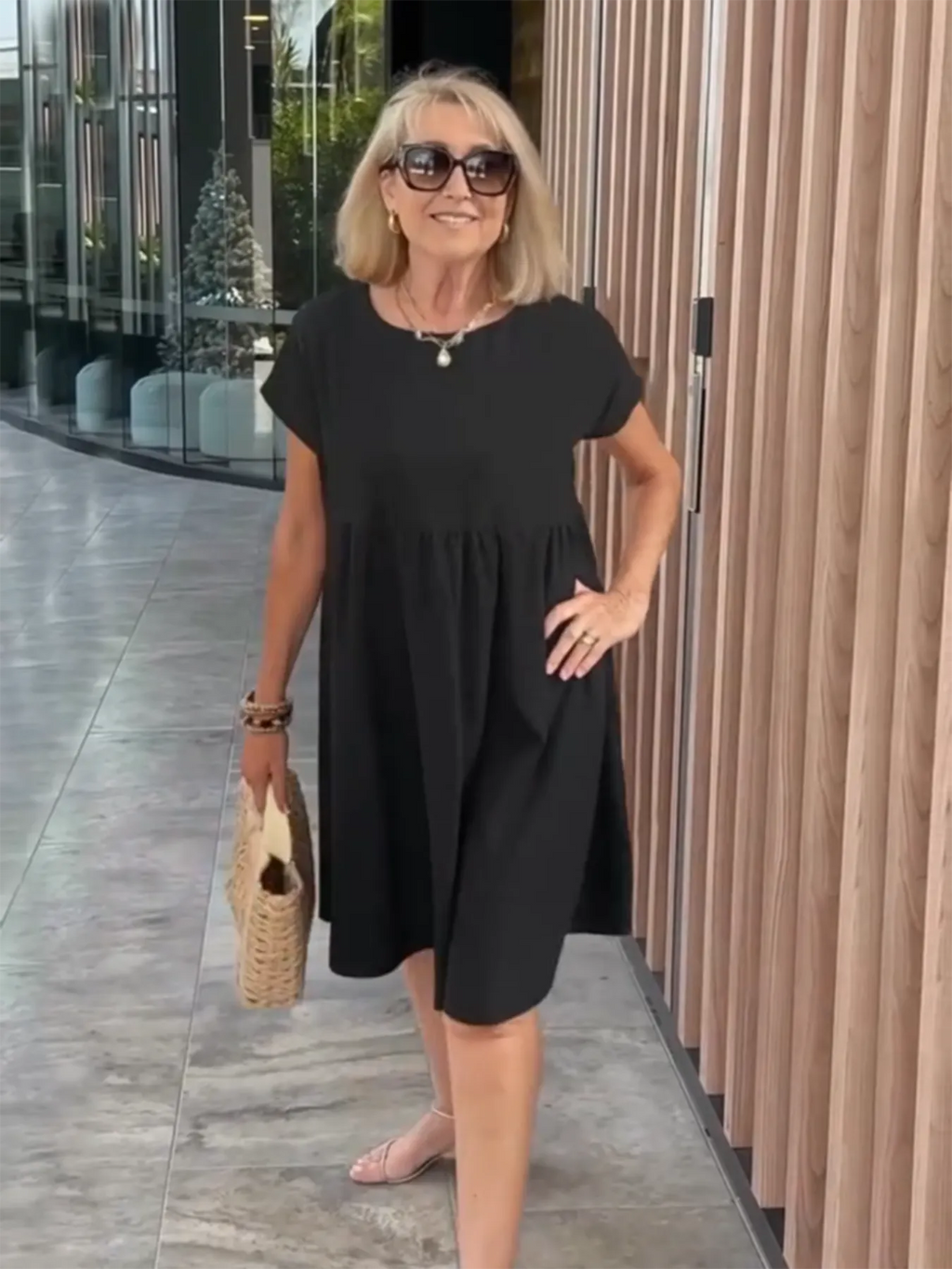 Cotton and Linen A-shaped Skirt Pocket Dress