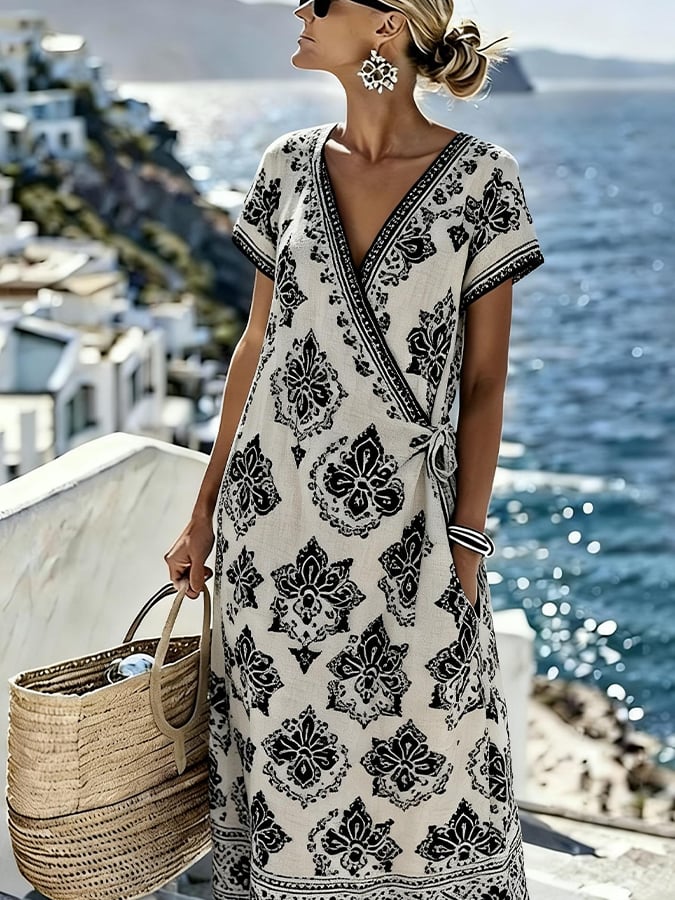 Women'S Vacation Bohemian Print Dress