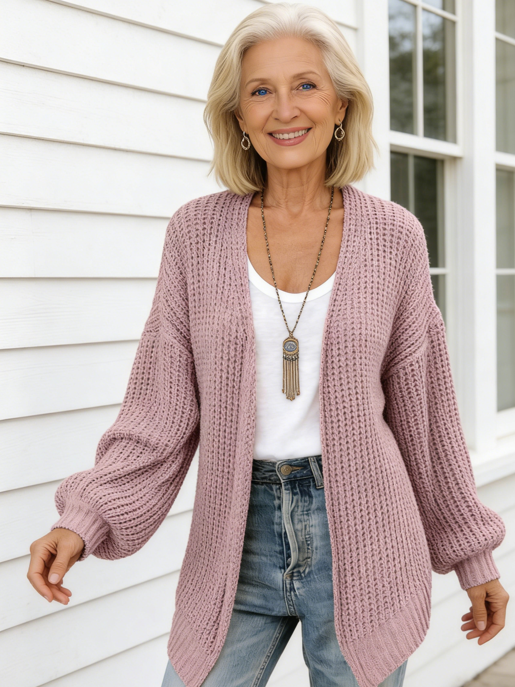 Sweater Lantern Sleeve Thick Needle Cardigan 2025 Autumn and Winter Knitted Sweater Women's Jacket