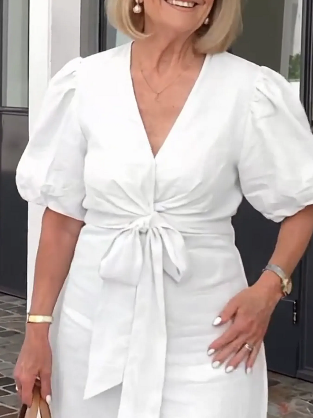 Bow Elegant Tunic Dress