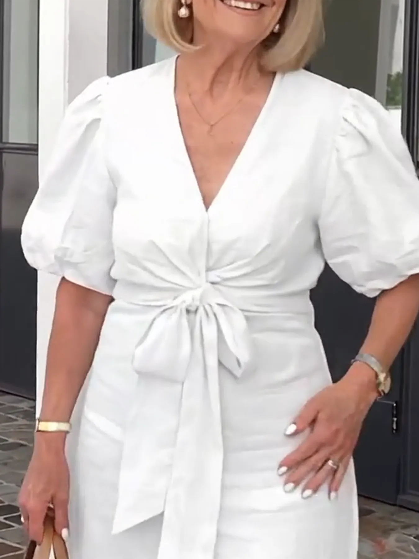Bow Elegant Tunic Dress