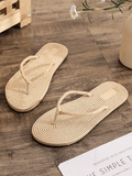Women'S Straw Flip Flops Flat Beach Flip Flops