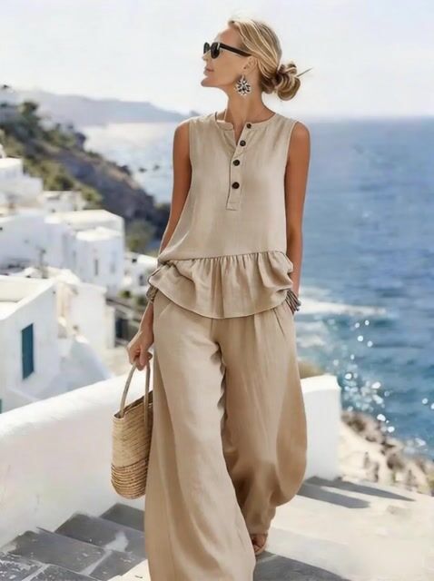 Women'S Casual Loose Solid Color Pants Suit