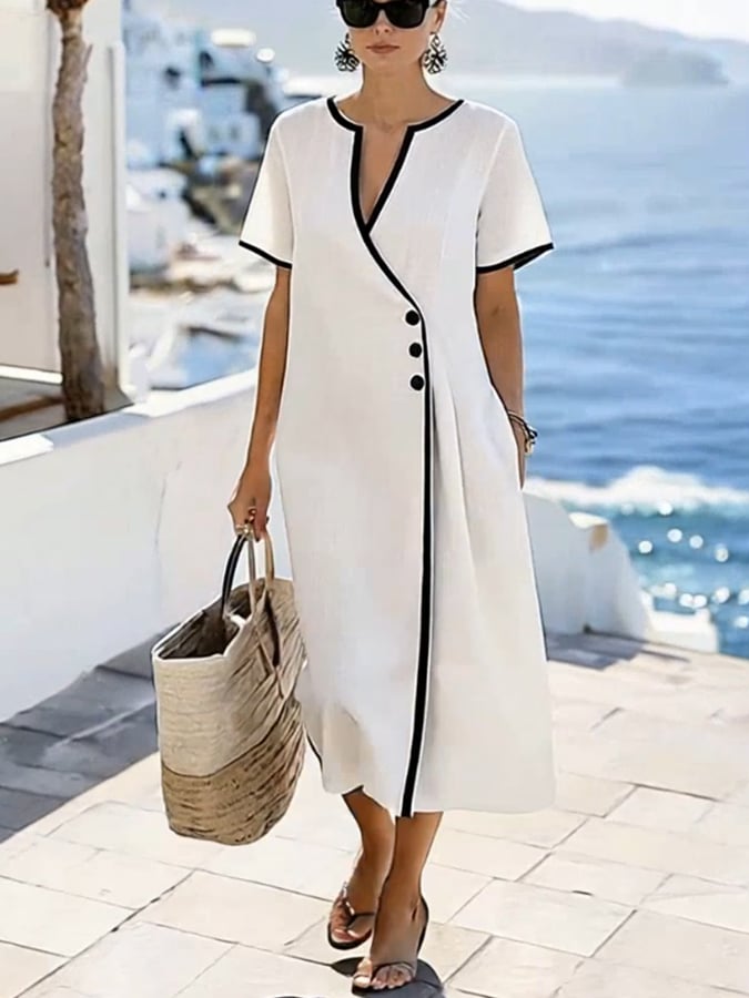 Women'S Casual Solid Color  Dress