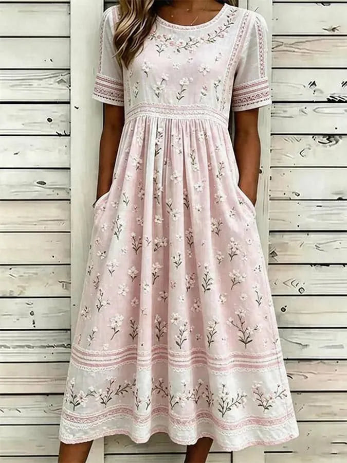 Women's floral short sleeved dress