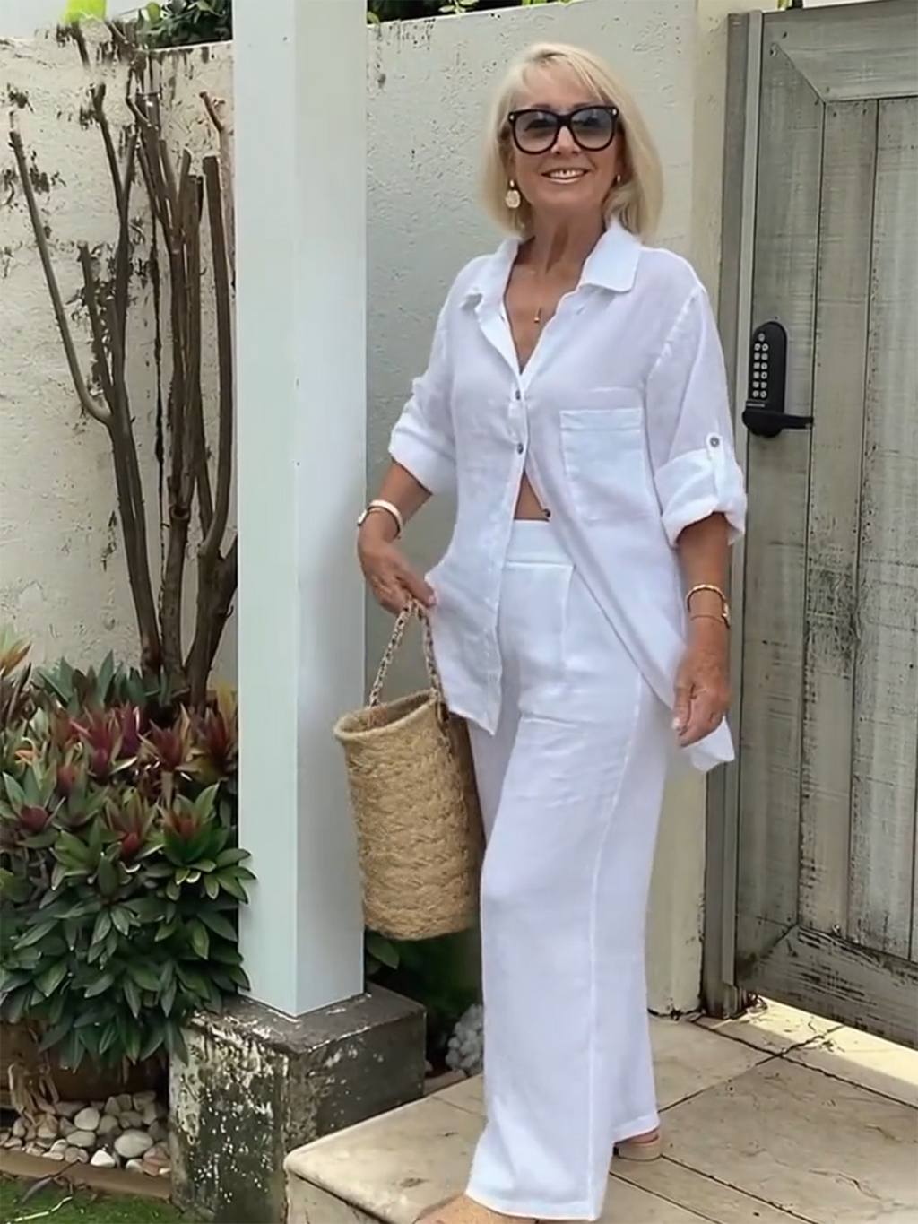 Cotton and Linen Two-piece Button Style Casual and Soft
