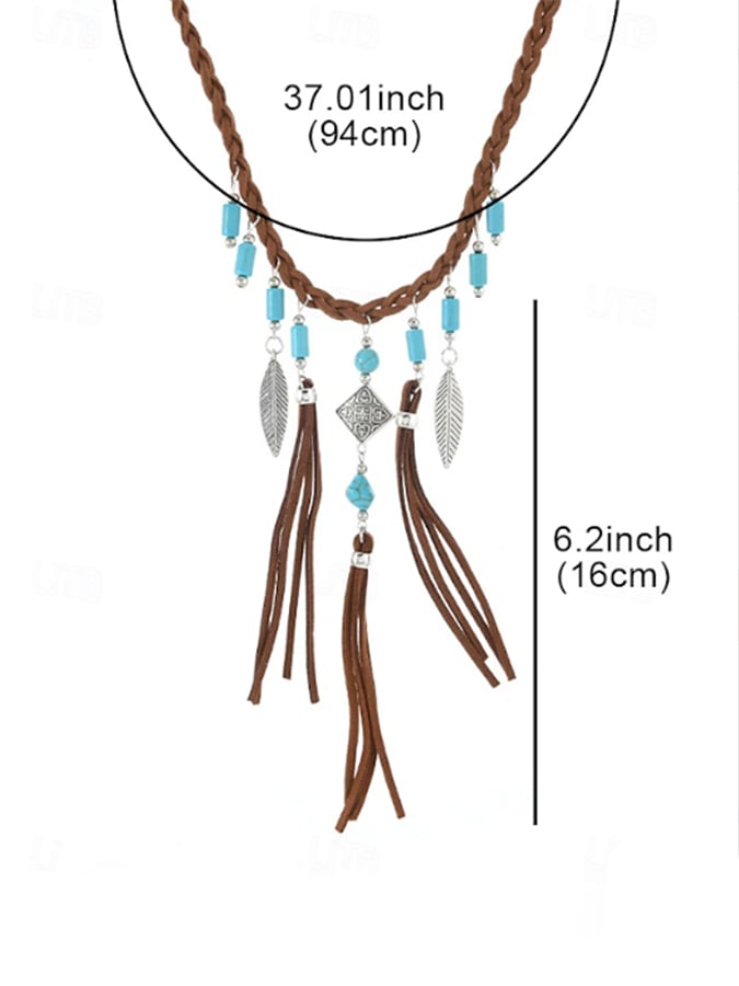 Women's Suede Beaded Necklace