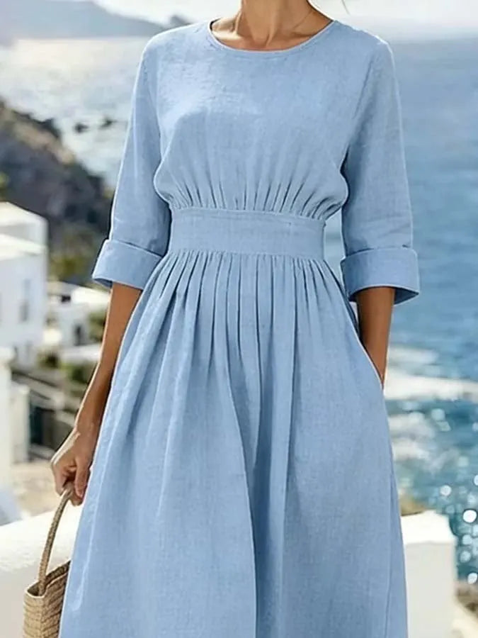 Women'S Casual Solid Color  Dress