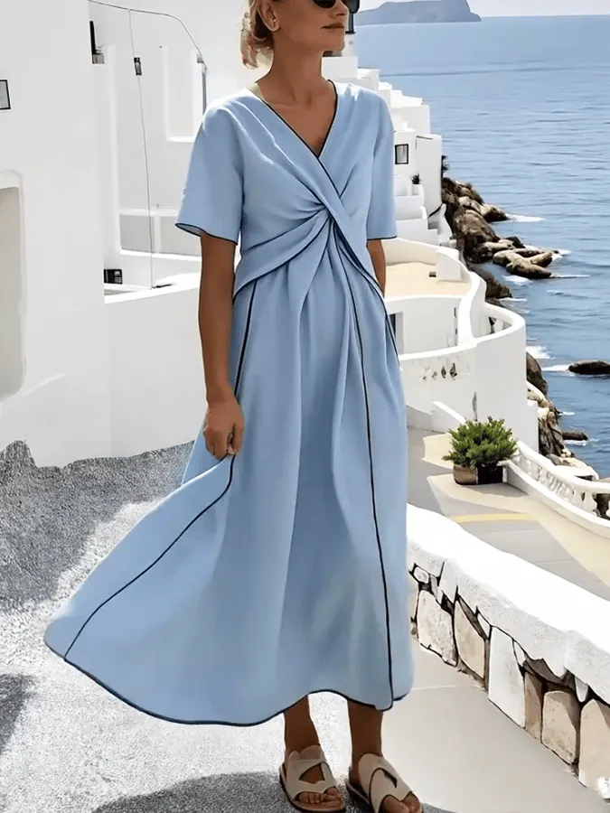 Women'S Loose Striped Print Dress