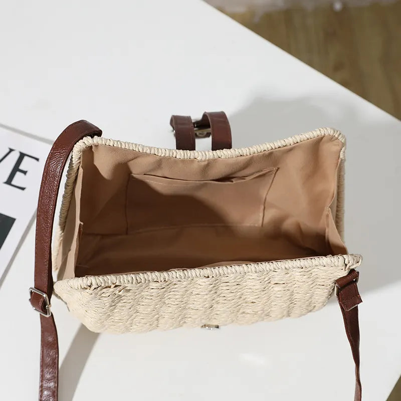 One-Shoulder Portable Straw Bag Woven Bag Crossbody Bag