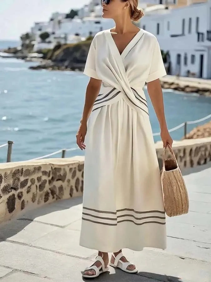 Women'S Loose Striped Print Dress