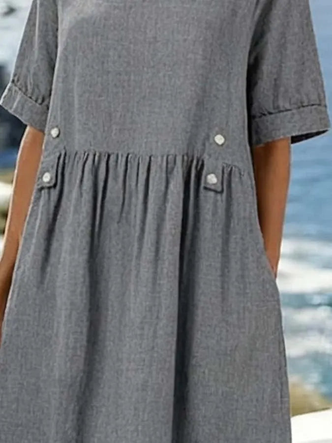 Women'S Casual Solid Color  Dress