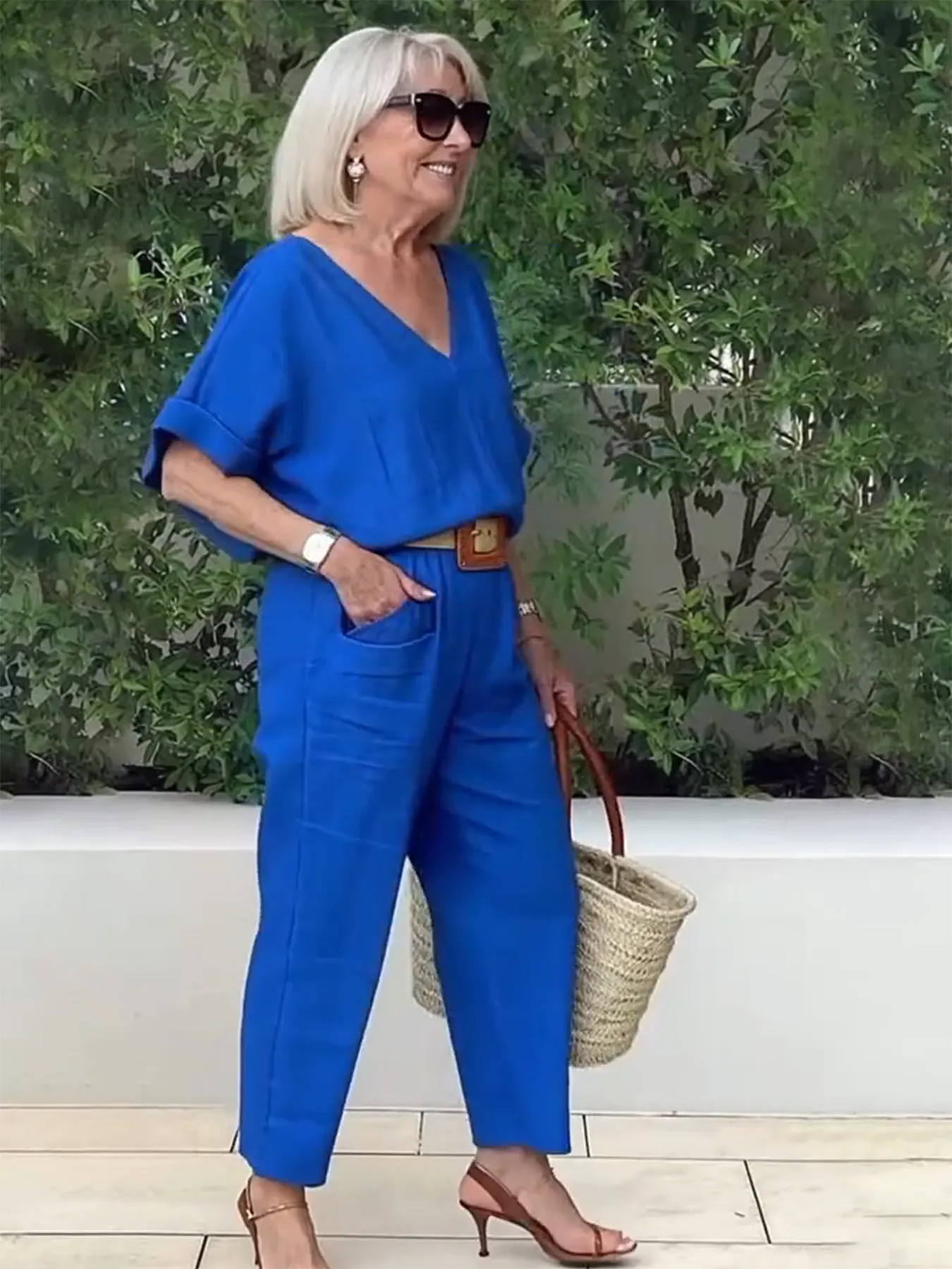 Cotton and Linen Two-piece Button Style Casual and Soft
