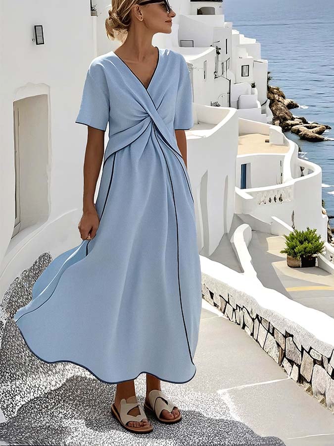 Women'S Loose Striped Print Dress