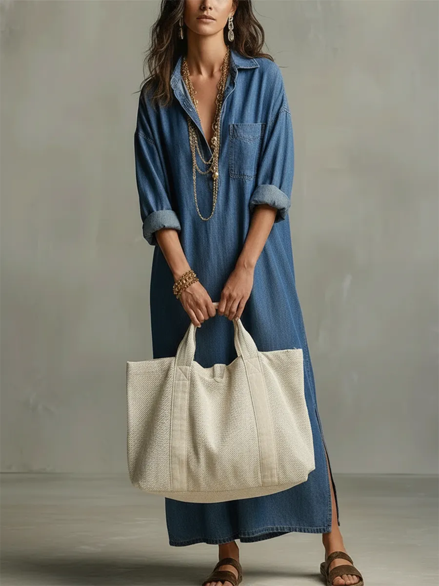 Women's Casual Cozy Denim Dress