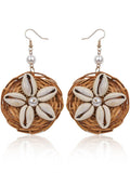 Women's Holiday-inspired Braided Raffia Earrings