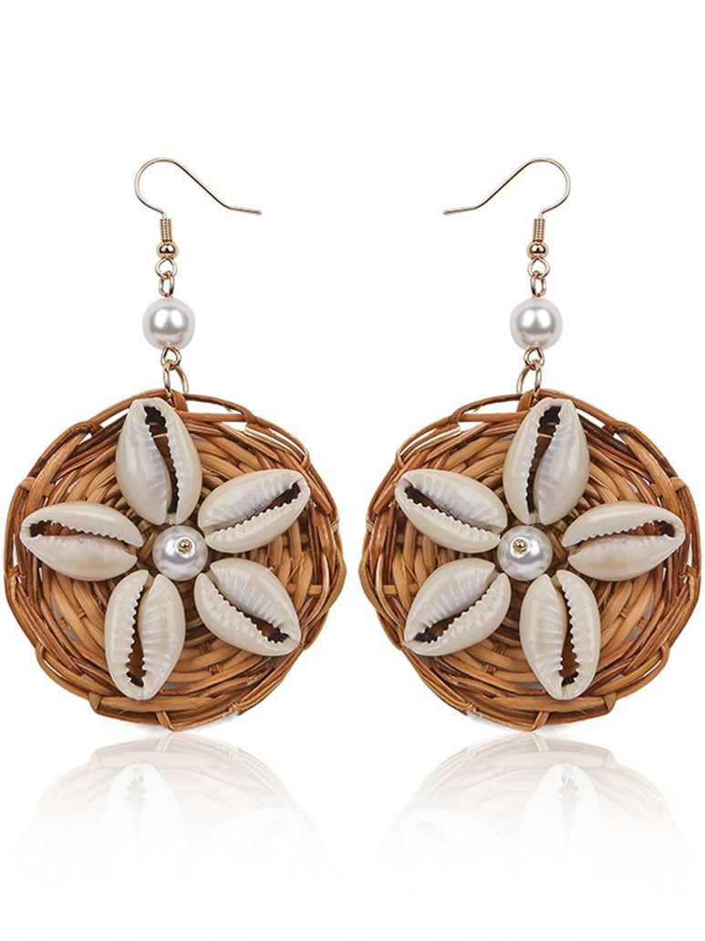 Women's Holiday-inspired Braided Raffia Earrings