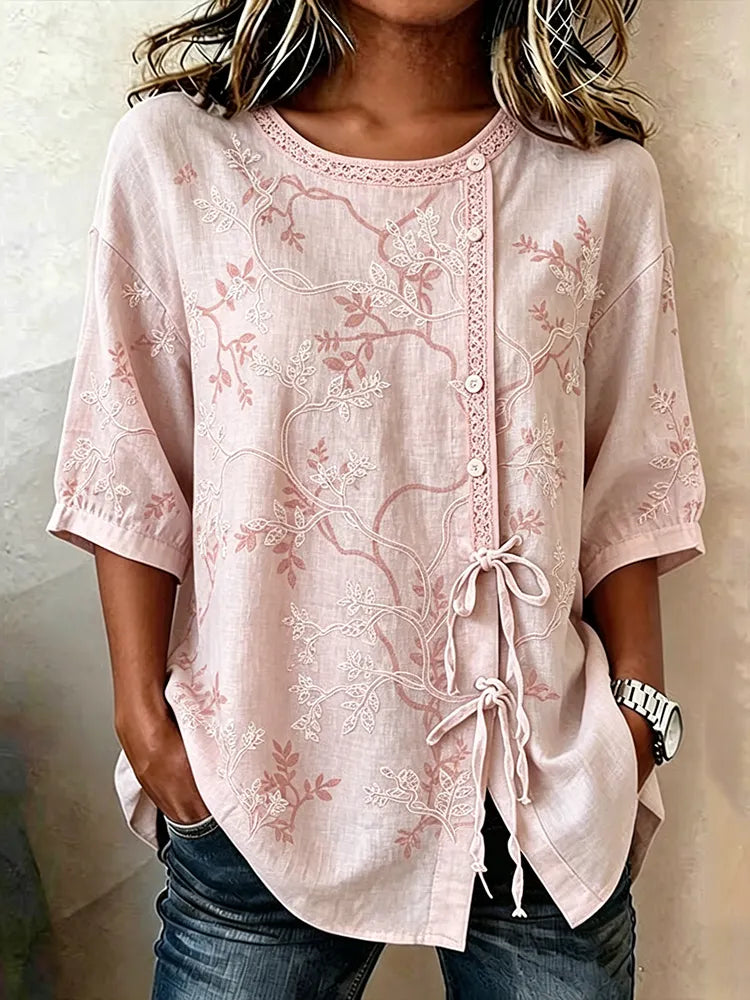 Women's Casual Floral Print Short-sleeved Top