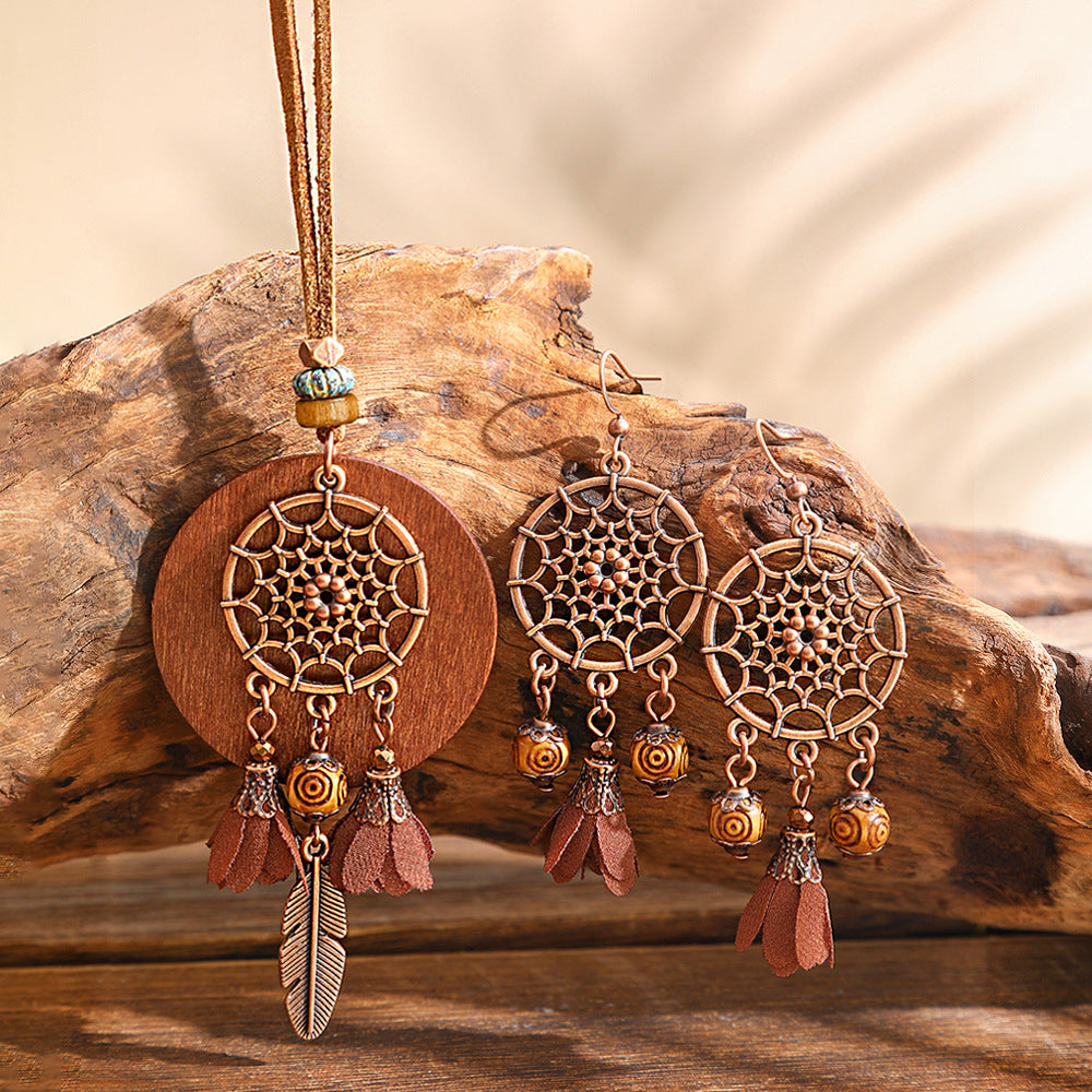 3pcs Boho Ethnic Long Sundry Colors Tassel Pendant Necklaces For Women Retro Rhinestone Drip Oil Alloy Necklace