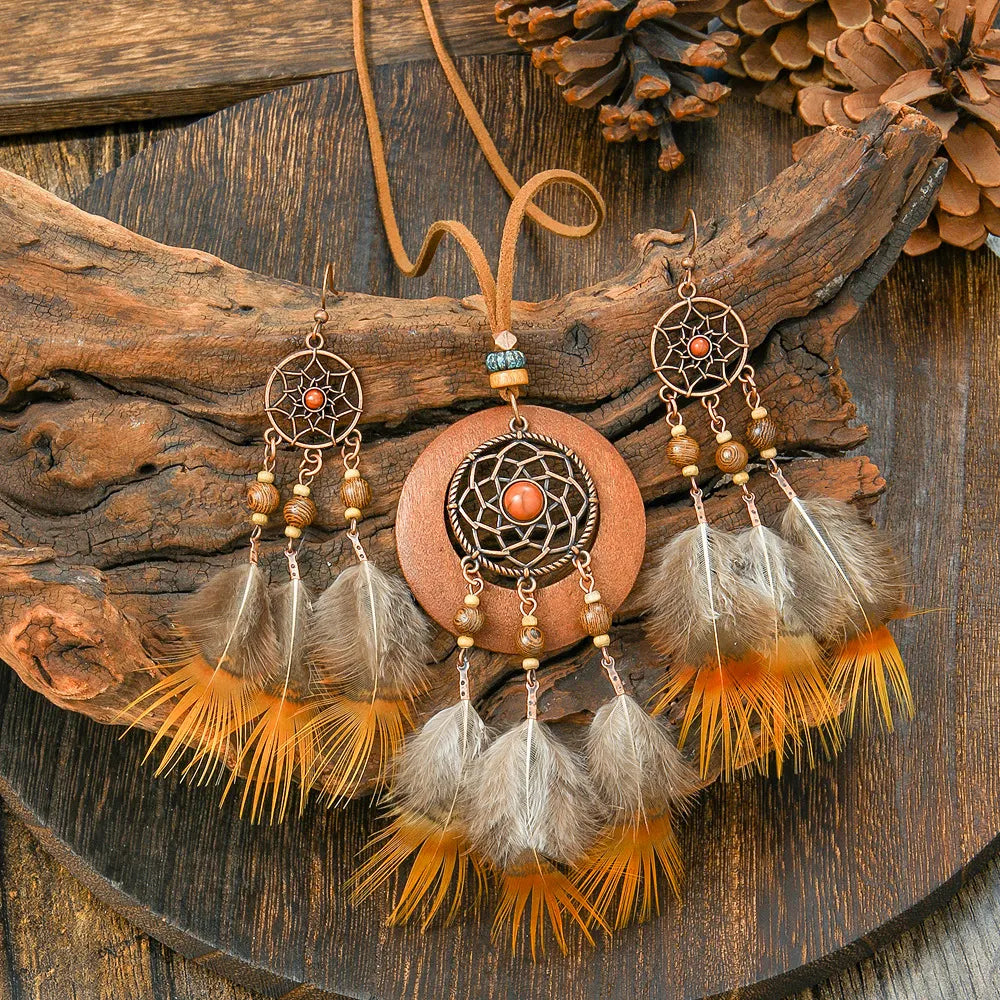 3pcs Boho Ethnic Long Sundry Colors Tassel Pendant Necklaces For Women Retro Rhinestone Drip Oil Alloy Necklace