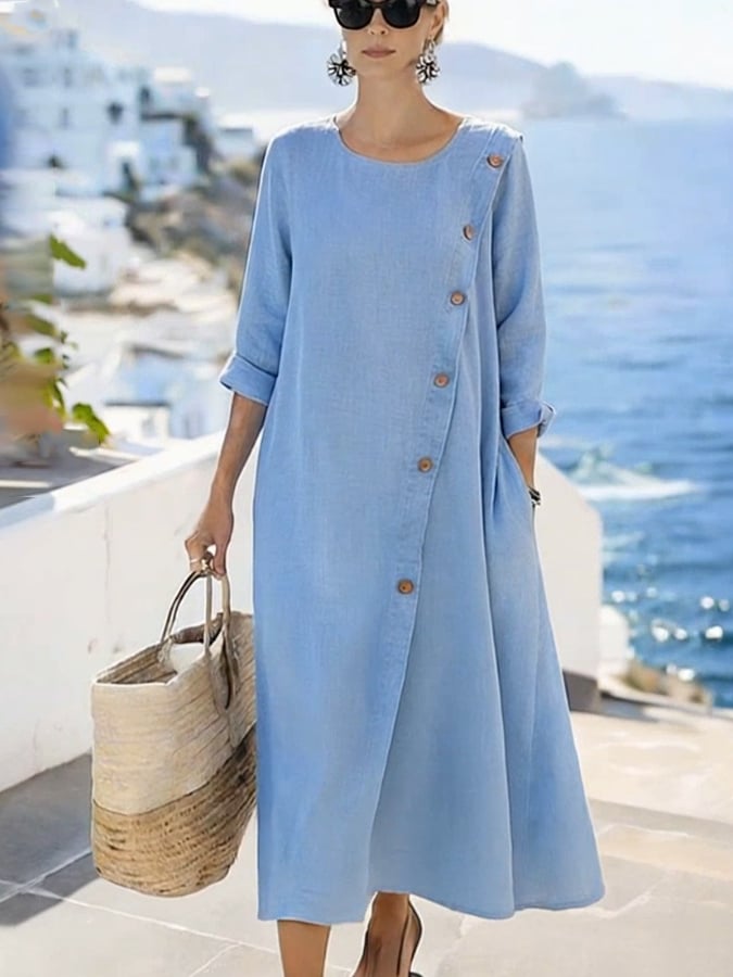 Women'S Casual Solid Color  Dress