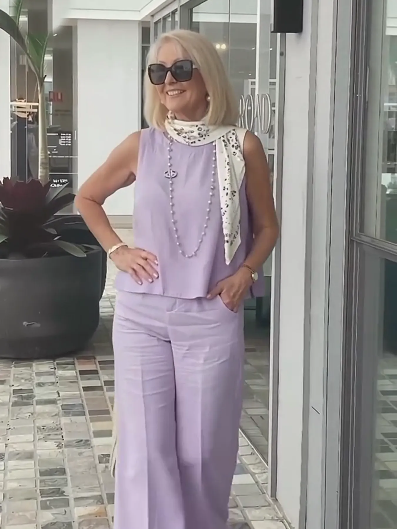 Sleeveless Solid Cotton and Linen Set for Breathable and Comfortable Holiday Two-Piece Set
