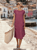 Women's Round Neck Irregular Pocket Dress