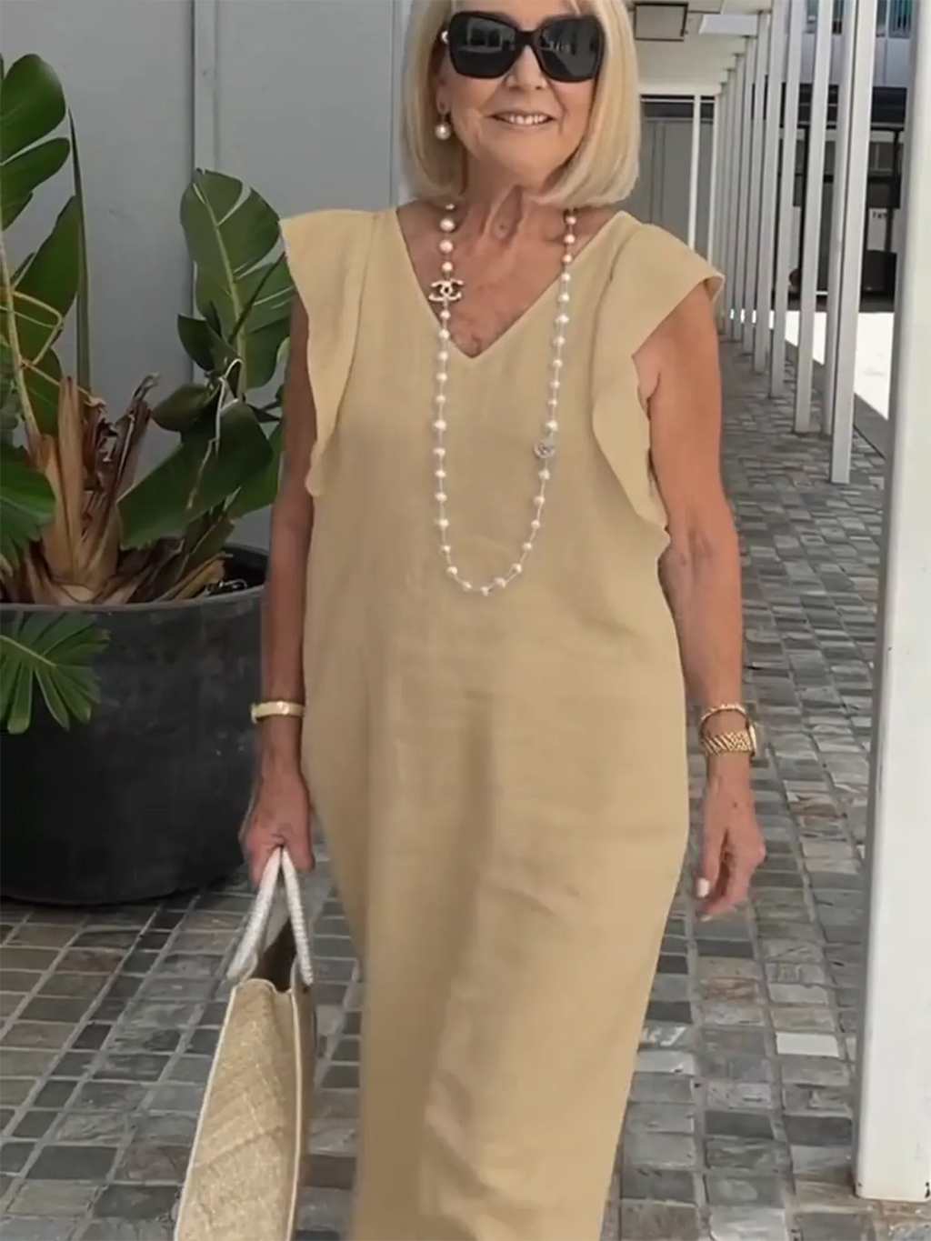 Casual Dress with Ruffle Sleeves,Back Adjustment Rope,Deep Pockets,Pure White Formal Dress, Evening Dress
