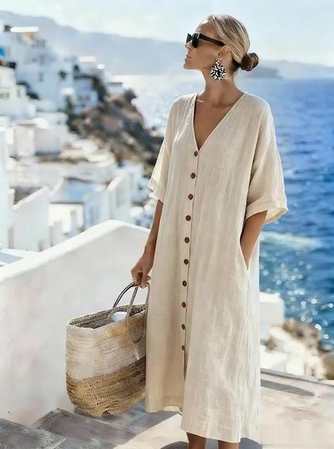 Women'S Casual Solid Color  Dress