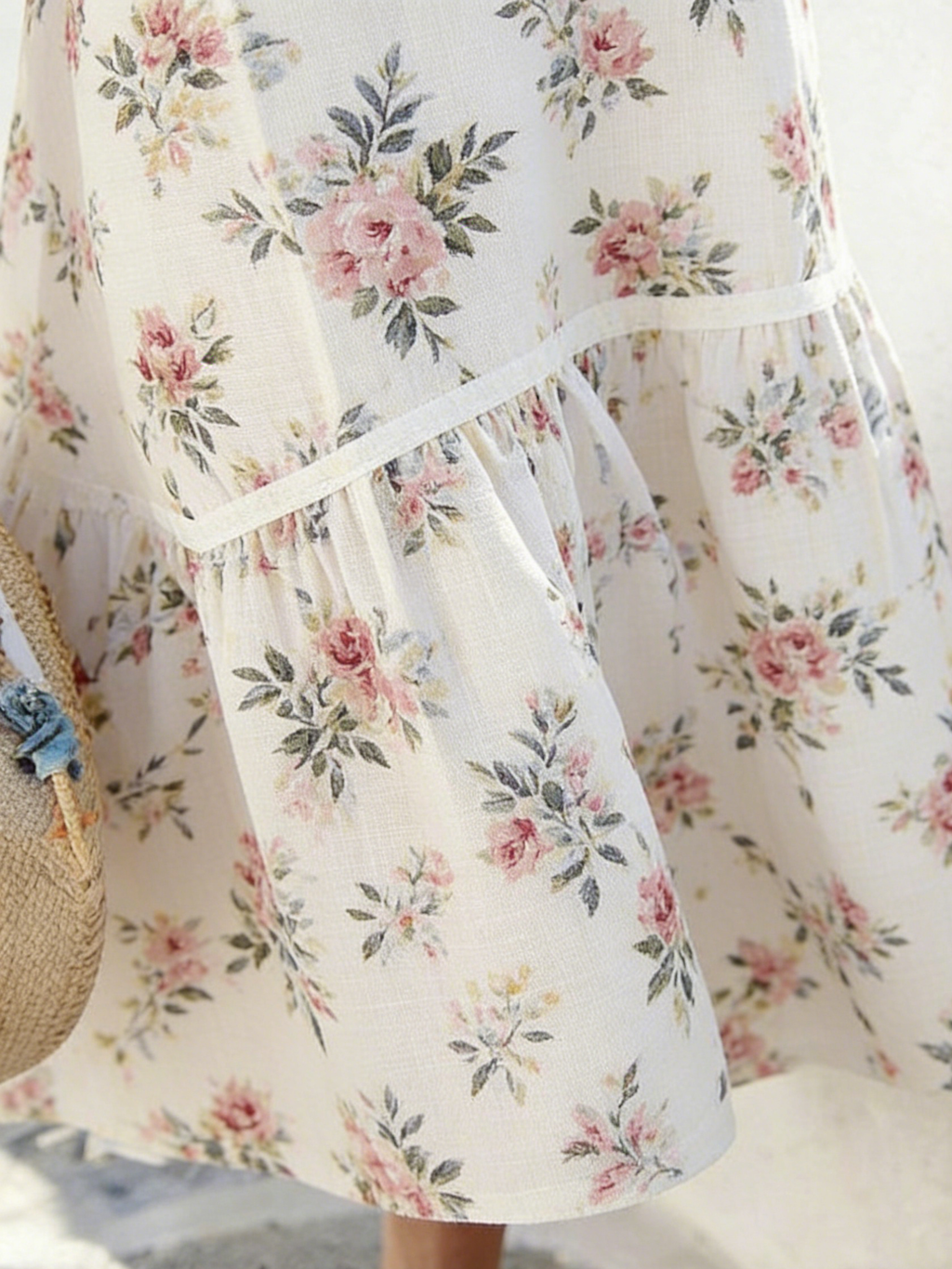 Vacation Casual Round Neck Half Sleeve Pullover Digital Printing Women's Dress Long Dress