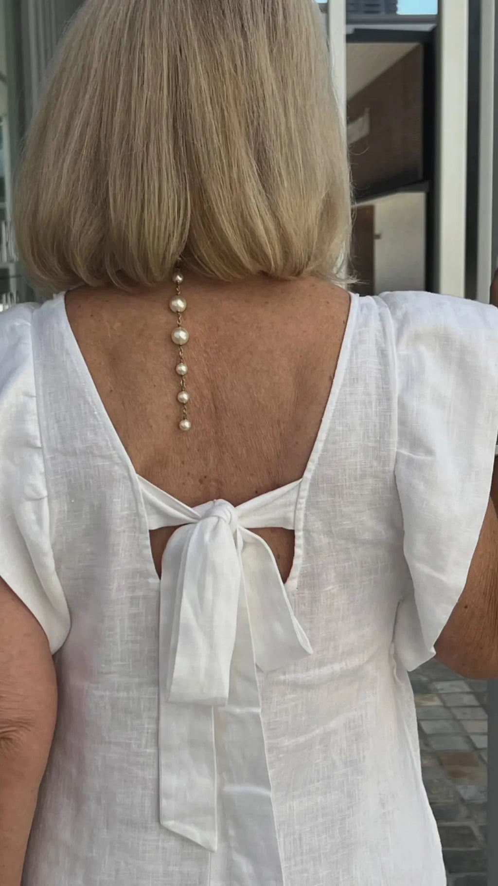 Casual Dress with Ruffle Sleeves,Back Adjustment Rope,Deep Pockets,Pure White Formal Dress, Evening Dress