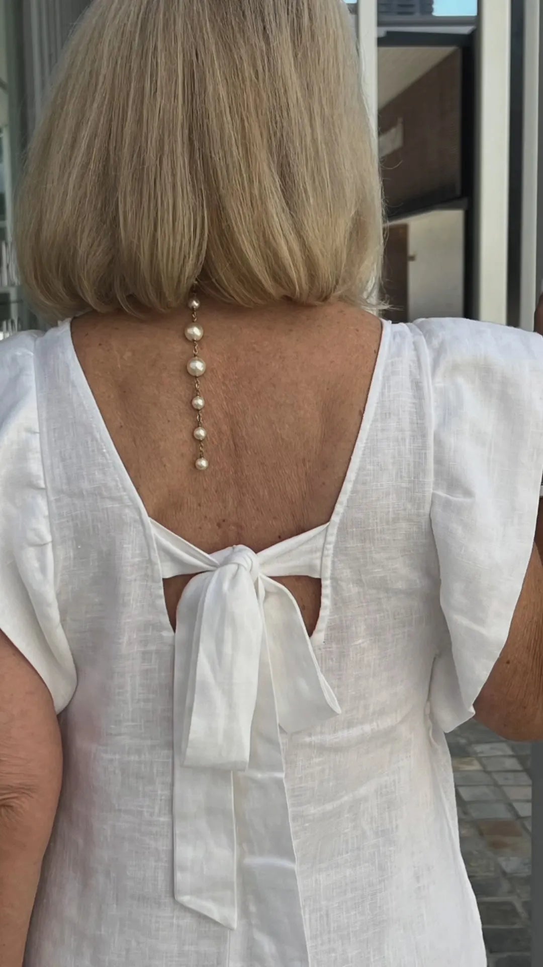 Casual Dress with Ruffle Sleeves,Back Adjustment Rope,Deep Pockets,Pure White Formal Dress, Evening Dress