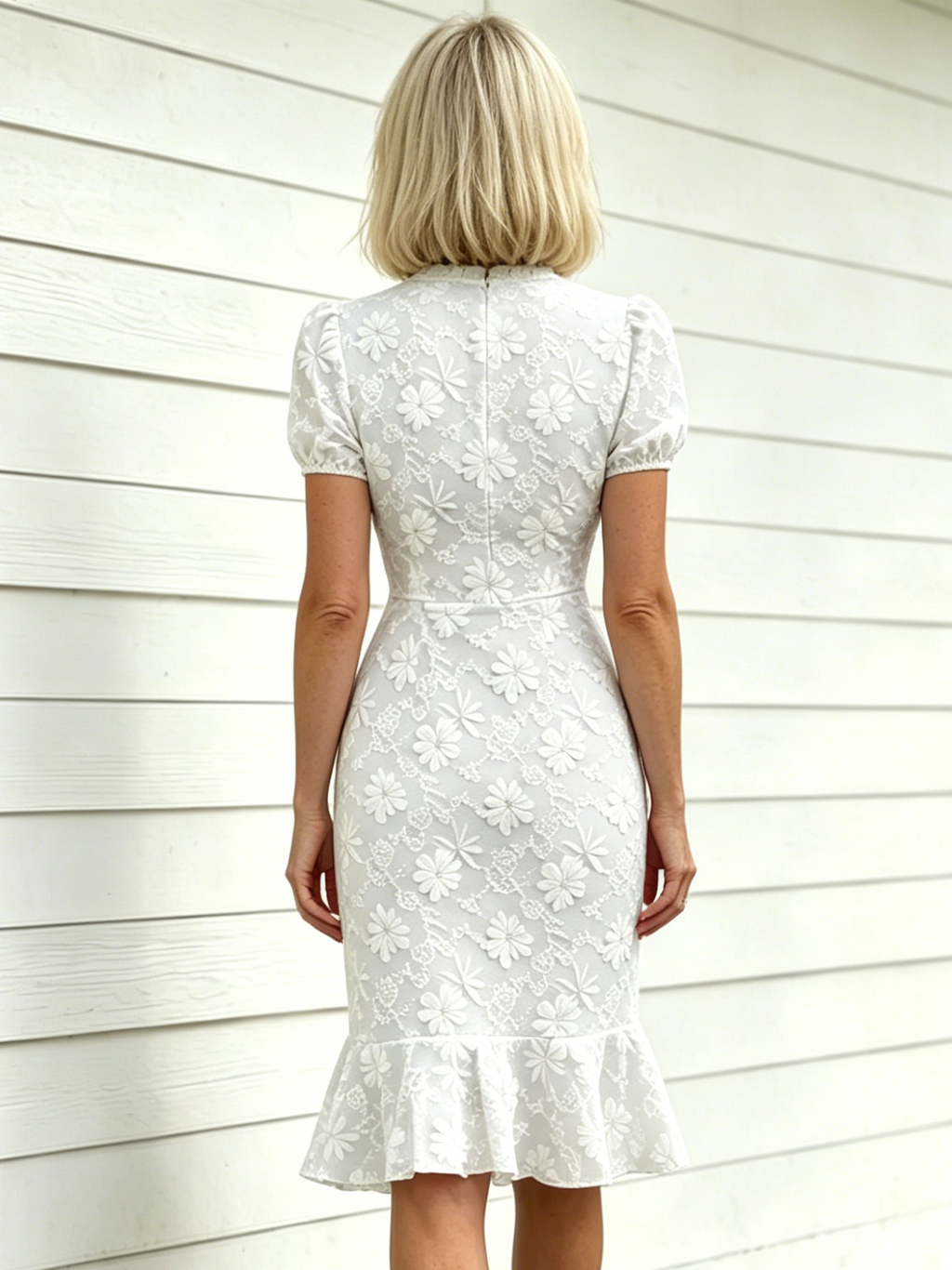 Textured Fabric Zipper Short Sleeve Slim Fit Hip Wrap Fashion Temperament Casual Versatile Dress
