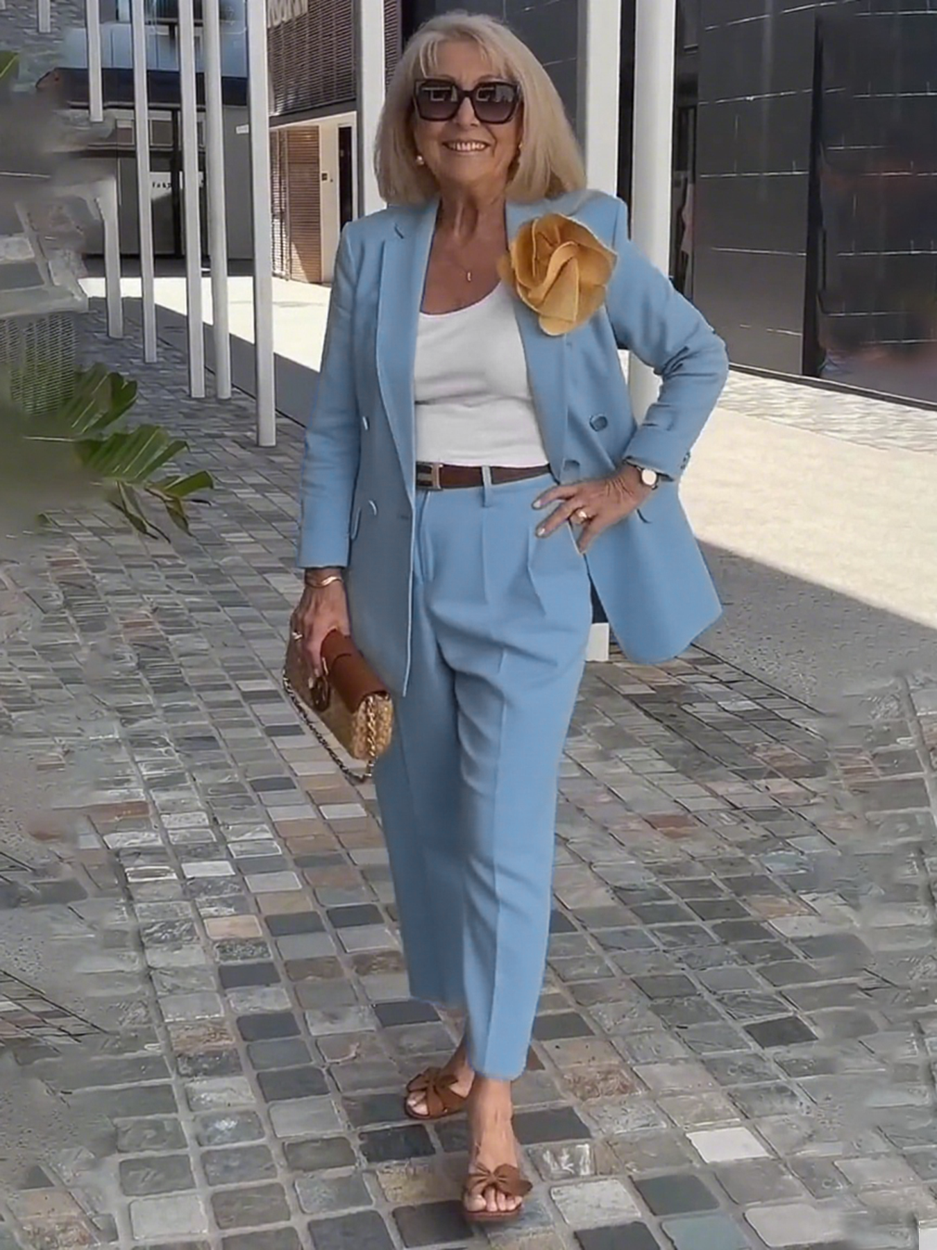 2Pcs Elegant Suit Pants Two-Piece Suit Jacket