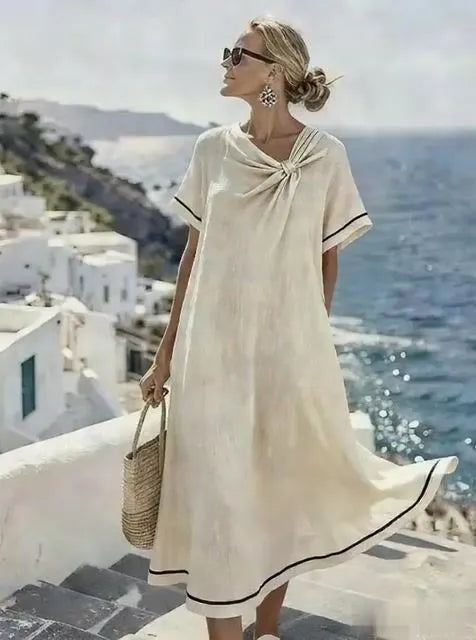 Women'S Casual Loose Pleated Dress