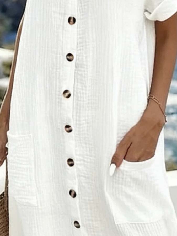 Women'S Casual Solid Color  Dress