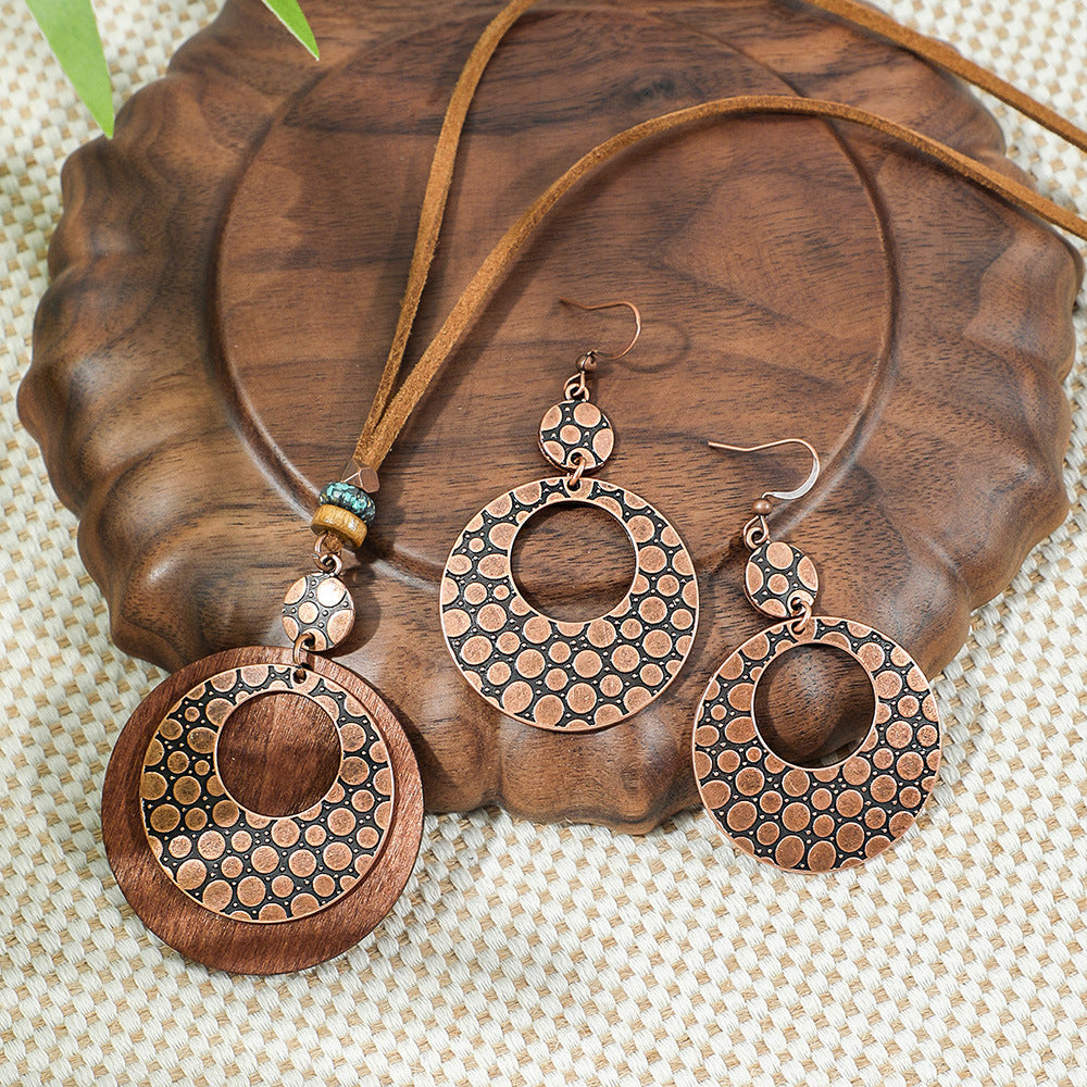3pcs Boho Ethnic Long Sundry Colors Tassel Pendant Necklaces For Women Retro Rhinestone Drip Oil Alloy Necklace