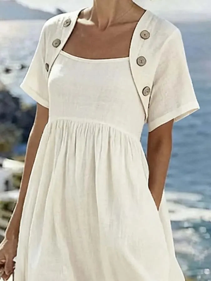 Women'S Casual Unique Two-Piece Look Dress