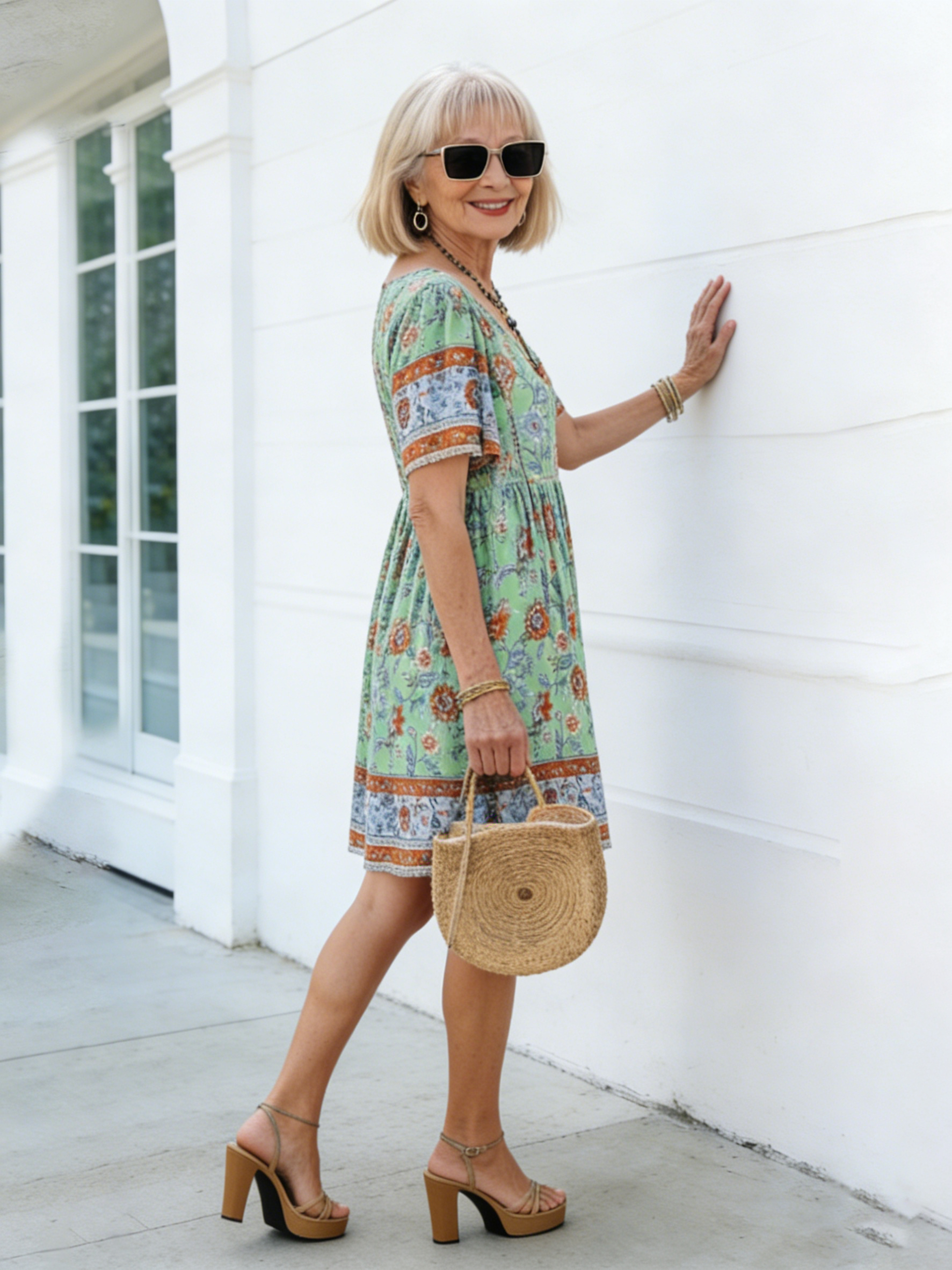 Casual Vacation Print Short-sleeved Dress