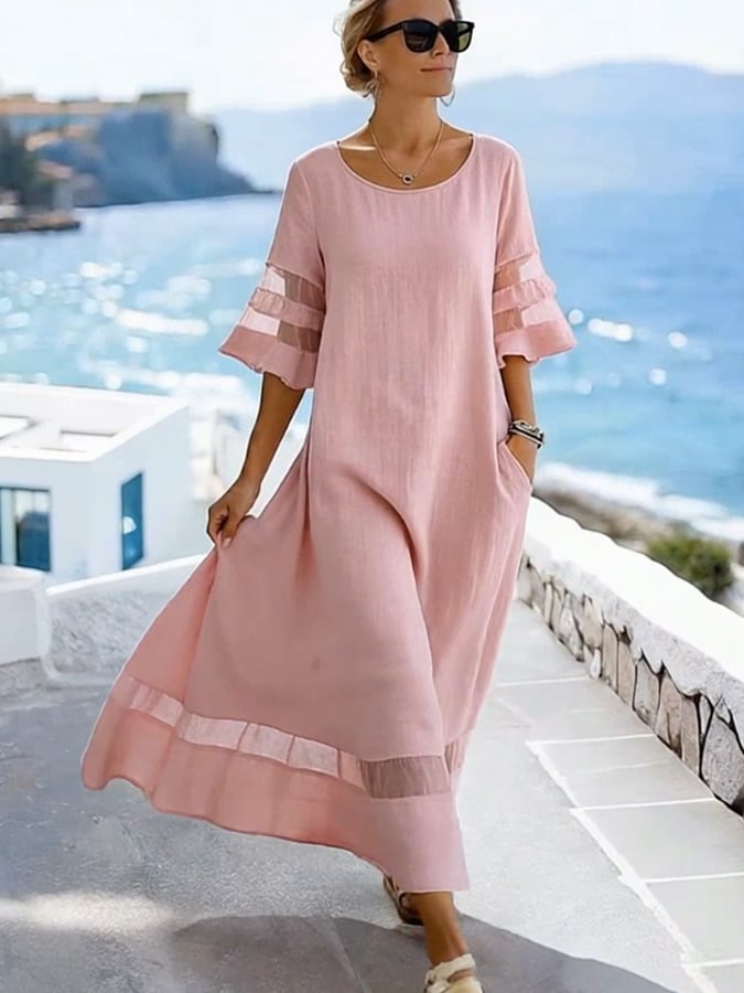 Women'S Casual Solid Color  Dress