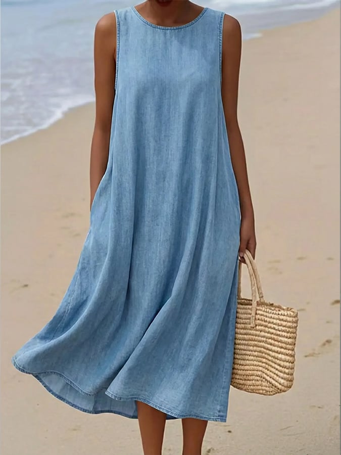 Women'S Casual Solid Color  Dress